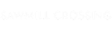 The image features the words "Sawmill Crossing" in bold, white letters on a black background.