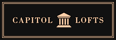 A logo with the text "CAPITOL LOFTS" and a building icon.