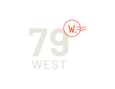 A black background with the number 79 and the word West in white.