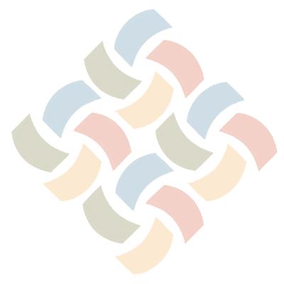 A graphic of a circular pattern with alternating colors of blue, red, and orange.