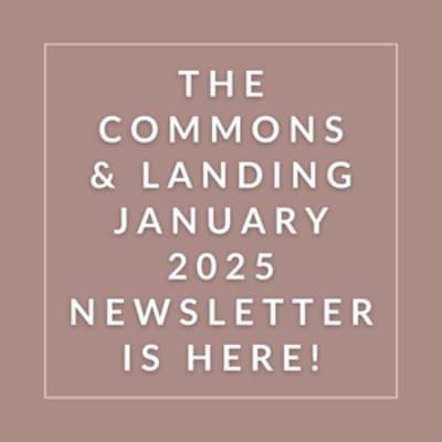 The image announces the availability of the Commons & Landing January 2025 newsletter.