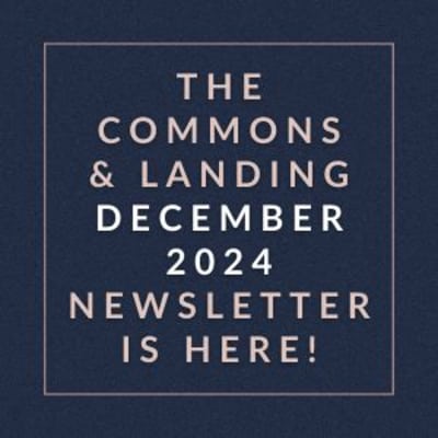 The image announces the availability of the Commons & Landing December 2024 newsletter.