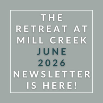 The image is an advertisement for the Retreat at Mill Creek in June 2026.