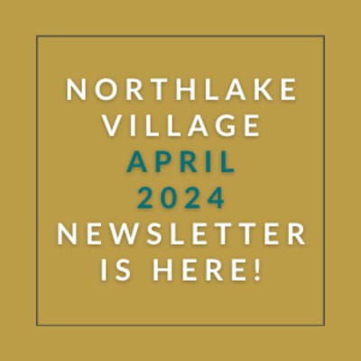 a blue background with a white border and the words northeast village may 23 2020 newsletter is here