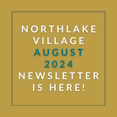 a blue background with a white outline of a house and the words northeast village august 23