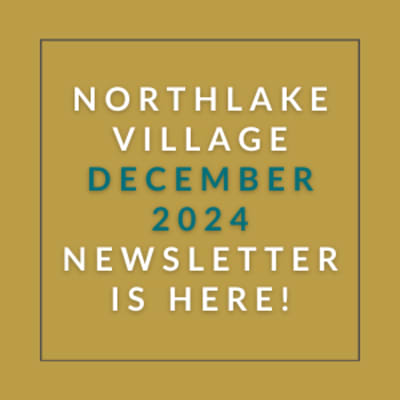 a yellow background with the words northeast village january 2024 newsletter is here
