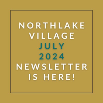 a blue background with a white outline of a house and the words northeast village august 23