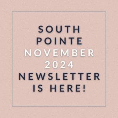 the words south point november 2022 is here on a pink background