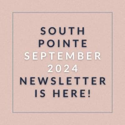 a sign that says south pointe september 2024 is here