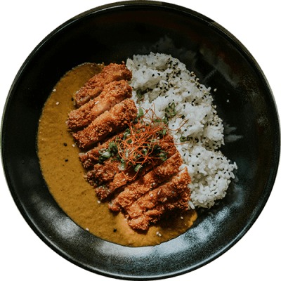 a plate of food with rice and beef