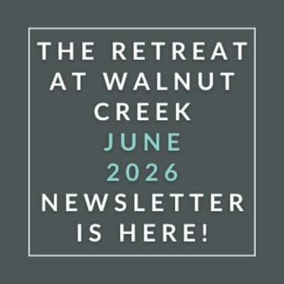 The image announces the release of the Walnut Creek Retreat June 2026 newsletter.