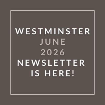 The image displays a newsletter announcement for Westminster in June 2026.
