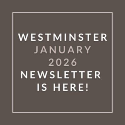 The image displays a newsletter announcement for Westminster in January 2026.