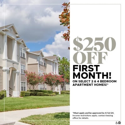250 off first month on select 3  4 bedroom apartment homes