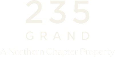 The image features the number 235 and the word Grand in large white letters on a black background.