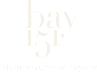 A black background with white text that reads bay 151 A Northern Chapter Property.