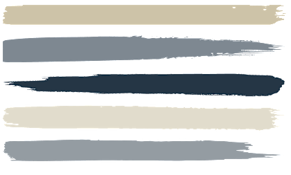 A series of horizontal brush strokes in various colors.