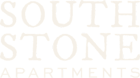 A black and white image of a logo for Southstone Apartments.