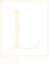 A large white letter L on a black background.