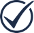a symbol of a tick in a circle