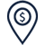 a blue rectangle with a white background and