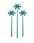 Three palm trees are depicted in a stylized image.