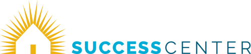 A logo with a house and the words "SUCCESS CENTER" in blue.
