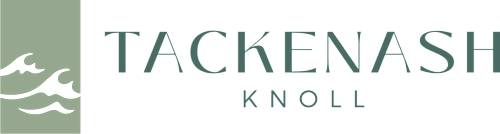 A logo with the words Tackenash Knoll.