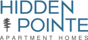 the logo for hidden point apartments on a white background