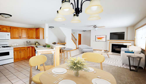 open concept floorplan at french creek apartments