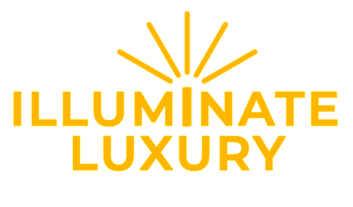 A black background with the words "ILLUMINATE LUXURY" in yellow.
