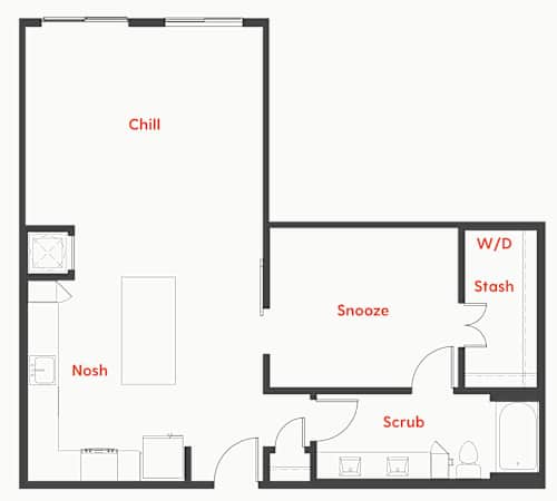 A floor plan of a house with labeled rooms.