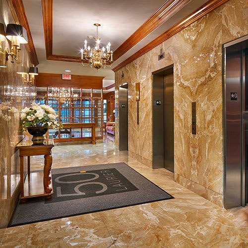 Luxurious lobby covered with exquisite marble
