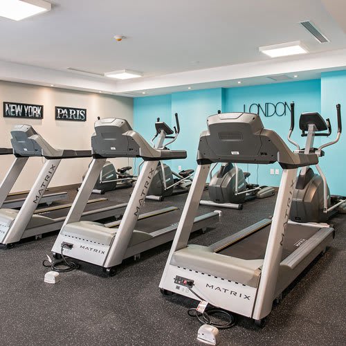 Modern fitness centre well equipped with cardio machines