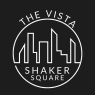 Black and white Vista at Shaker Square logo.
