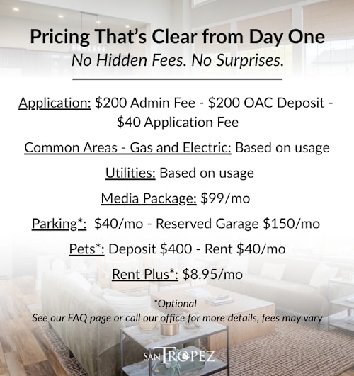 San Tropez Transparent Pricing