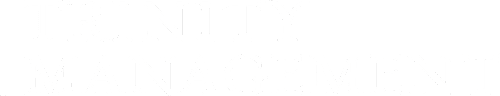 a green background with the words trinity management in white