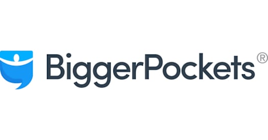 A logo with a blue human figure and the text "BiggerPockets" next to it.