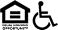 A graphic with a house and a wheelchair symbol with the words "Equal Housing Opportunity" written underneath.