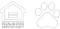 a logo for equal housing opportunity with a house and a paw print