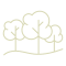 a graphic of trees in the shape of a cloud