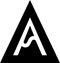 A black triangle with a white letter A in the middle.