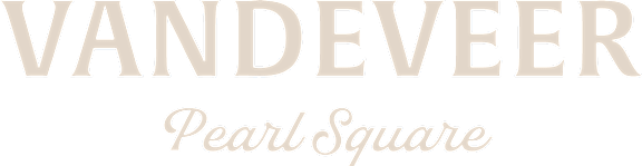A black and white image with the words "VANDEEVER" and "Pearl Square" written on it.