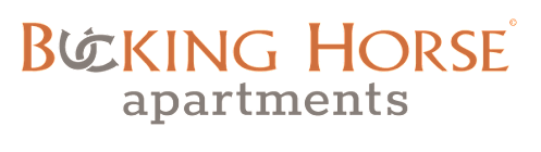 A logo for Bicking Horse Apartments.