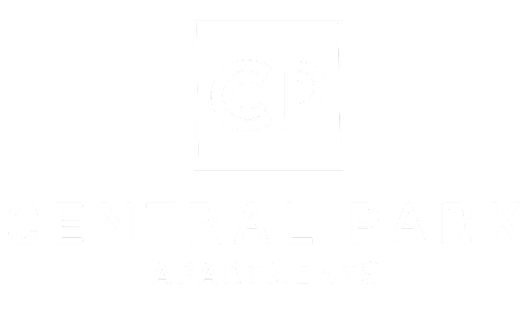 A black and white image of a logo for Central Park Apartments.