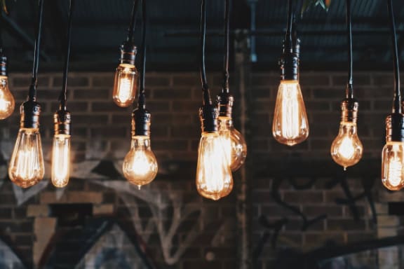 lights hanging from the ceiling