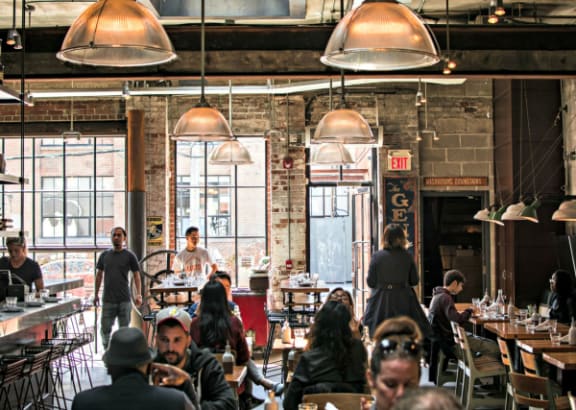 inside brick building