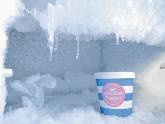 ice cream in a freezer