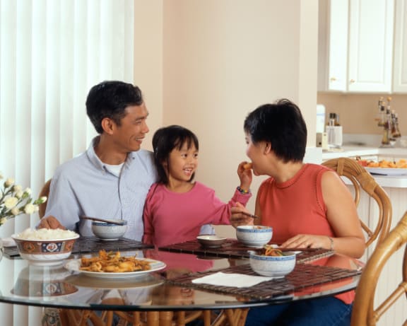 people eating food