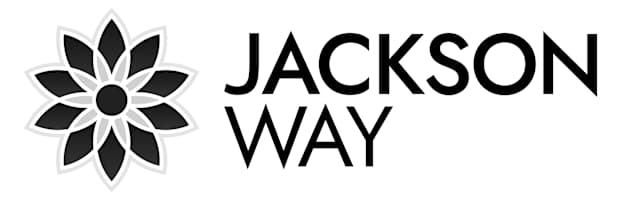 Jackson Way logo with a flower design.